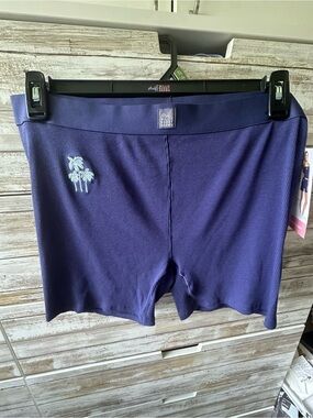 💜 NWT Mills by Millie Bobby Brown Rib Knit Embroidered Bike Shorts XL Juniors